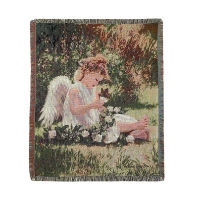 Garden Angel Tapestry Throw